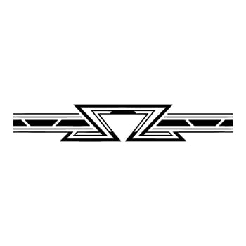 Geometric Abstract Border Element, Art Deco Style, Black on White vector