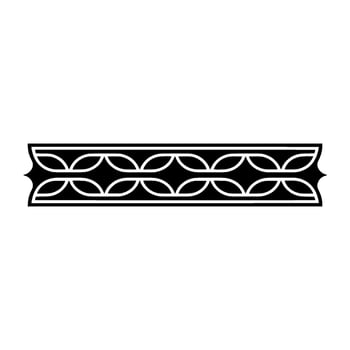 Geometric Decorative Border Element, Black White , Illustration vector