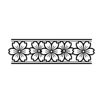 Minimalist Floral Border Elegant Black White Element vector