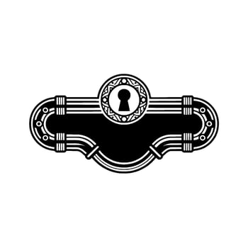 Art Deco Keyhole, Black White, Ornate, Minimalist vector