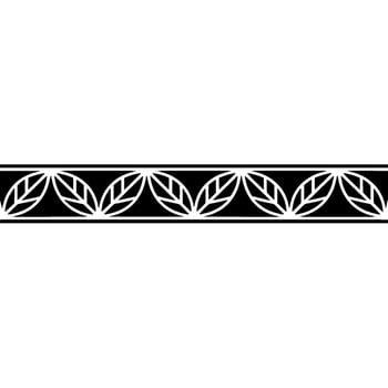 Decorative Leaf Border in Black and White, Modern vector