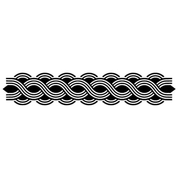 Geometric Black White Woven Border Element vector