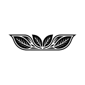Minimalist Leaf Motif in Black on White, Elegant Element vector