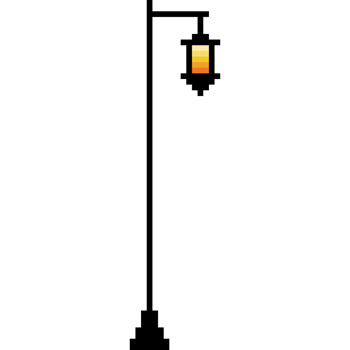 hanging street lamps pixel art, vintage 8-bit design png