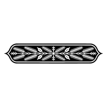 Elegant Black White Christmas Border Decorative Winter Motif on White vector