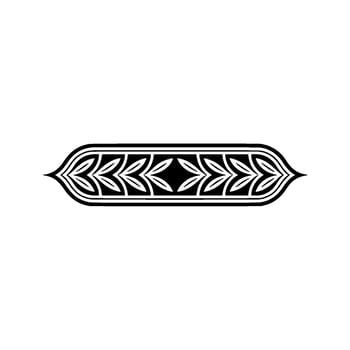 Elegant Black White Ornament, Geometric Leaves on Soft Background vector
