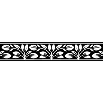 Elegant Black White Floral Border, - Decorative vector