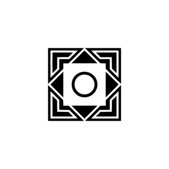 Geometric Black and White Patterned Square vector