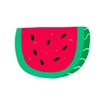 Juicy watermelon slice. Summer tropical fruit illustration. Fresh food element. vector