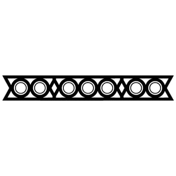 Decorative Geometric Border with Repeating Circles and Diamonds, Black on White vector