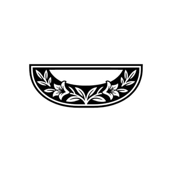 Elegant Lily and Leaf Border in Black on White vector