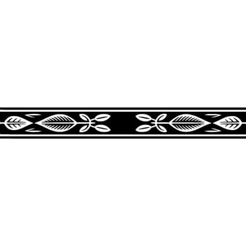 Elegant Black and White Floral Border - Abstract vector