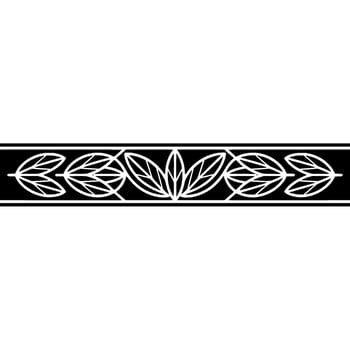Elegant Black White Leaf Pattern Border vector