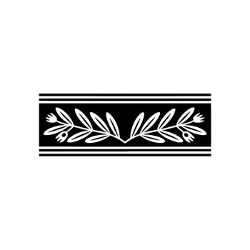 Elegant Botanical Border Black and White Floral - Leaf vector