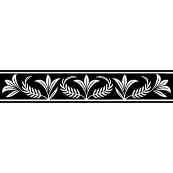 Elegant Black and White Floral Border Element - Monochrome vector