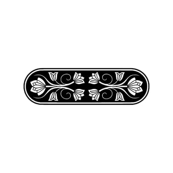 Elegant Floral Border in Black and White - Swirls vector