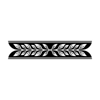 Elegant Black and White Leaf Border on White Background - Element vector