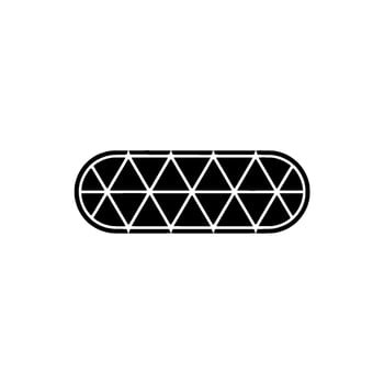 Geometric Pill Illustration Black Triangles in Rounded Rectangle vector