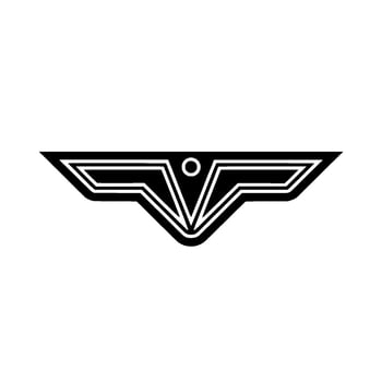 Black White Geometric Wing on White vector