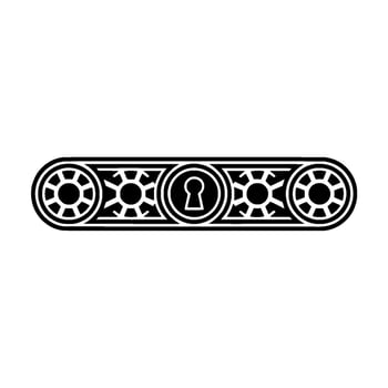 Black White Geometric Keyhole Pattern Decorative Border vector