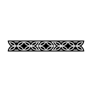 Geometric Black and White Ornamental Border on White Background - Element vector