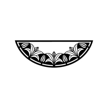 Elegant Black and White Floral Border Element - Art deco vector