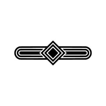 Geometric Black and White Element with Diamond Center vector