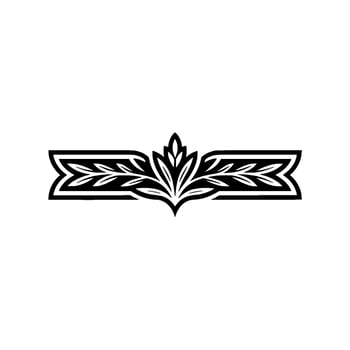 Elegant Black Floral Ornament- White Background vector