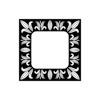 Black and White Floral Frame, Elegant , Empty Space vector