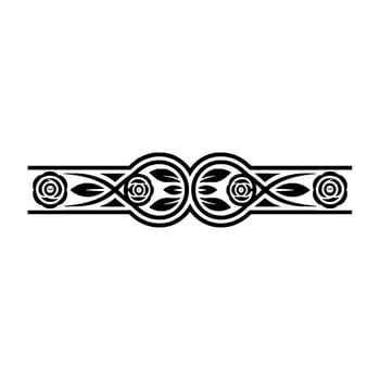 Decorative Floral Border Black and White Ornament vector