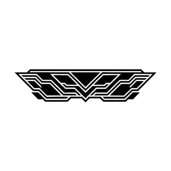 Futuristic Geometric Black White Ornament vector