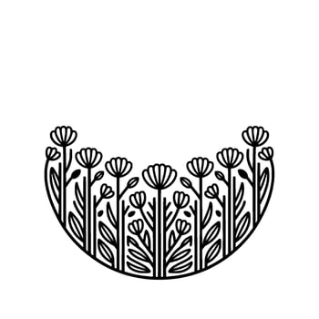 Minimalist Floral Line Art Illustration, Botanical on White vector