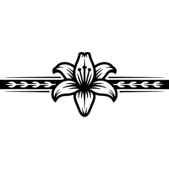Elegant Black White Lily Floral Element vector