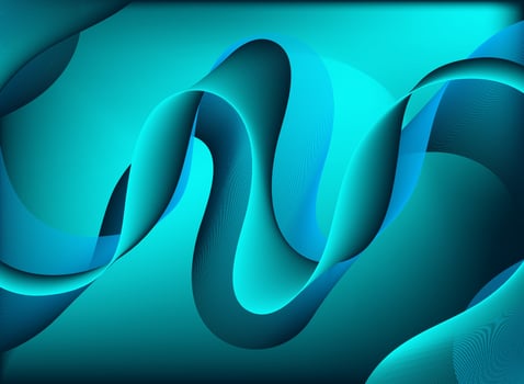 Abstract Turquoise Waves Dynamic Composition for Modern Presentation vector