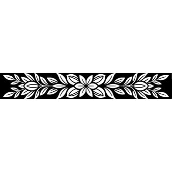 Floral Border Black and White, Minimalist Style vector