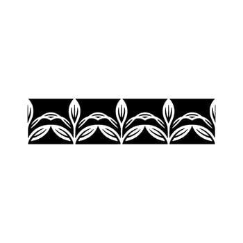 Black and White Floral Border , Minimalist Pattern vector