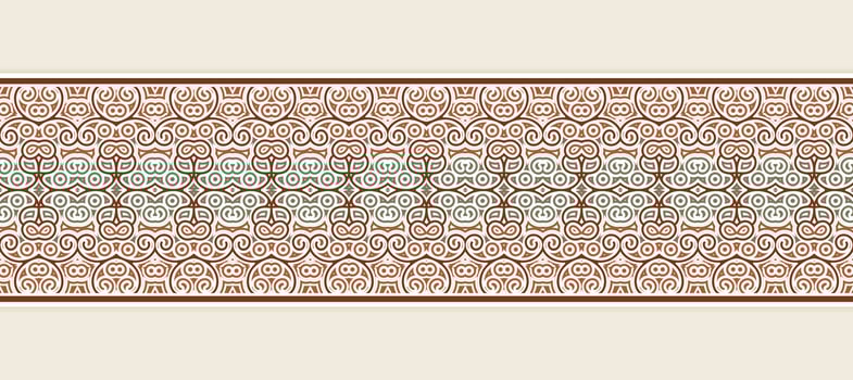 Flat ornament art style ethnic seamless borders vector