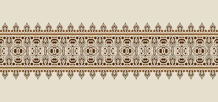 Ornament Pattern Decorative Repeating Border Design in Brown and Beige Tone vector