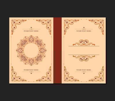 Ornamental book cover design. vector