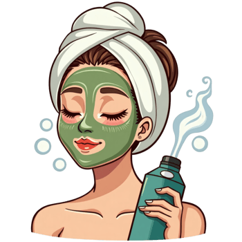 Relaxing Woman With Green Clay png