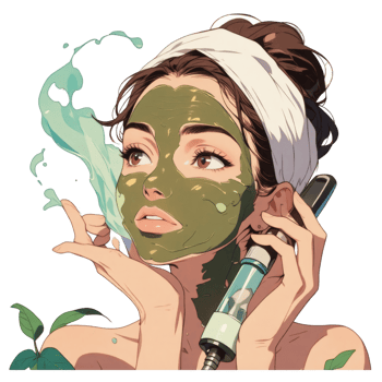 Woman With Clay Facial Relaxing png