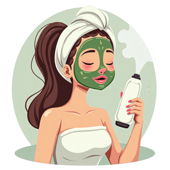 Woman In Spa With Clay Mask png