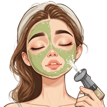 Self Care Routine With Clay Mask png