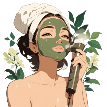 Clip Art of Woman Skincare Treatment png