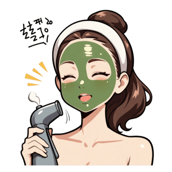 Woman Facial Care With Steamer png
