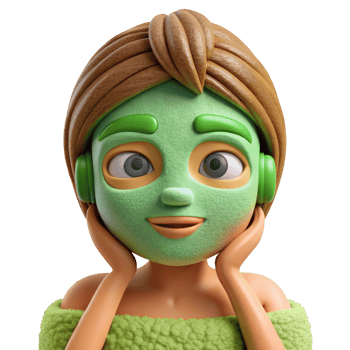 Cartoon Style Spa Day With Clay Mask png