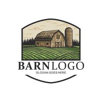 Vintage farmhouse logo design on white background vector