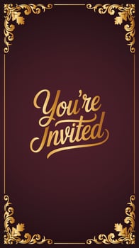Elegant gold youre invited invitation template vector