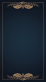Elegant gold frame on dark blue background vector