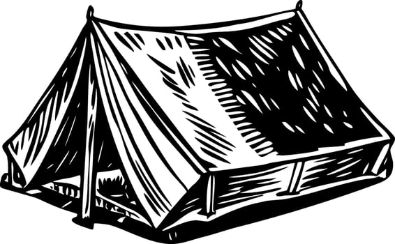 A vintage style illustration showing tent vector